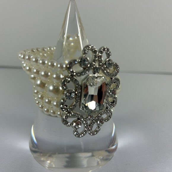 Lot 6 Pieces Faux Pearl Necklaces Stretch Bracelets Twisted Some Vintage - Picture 16 of 16